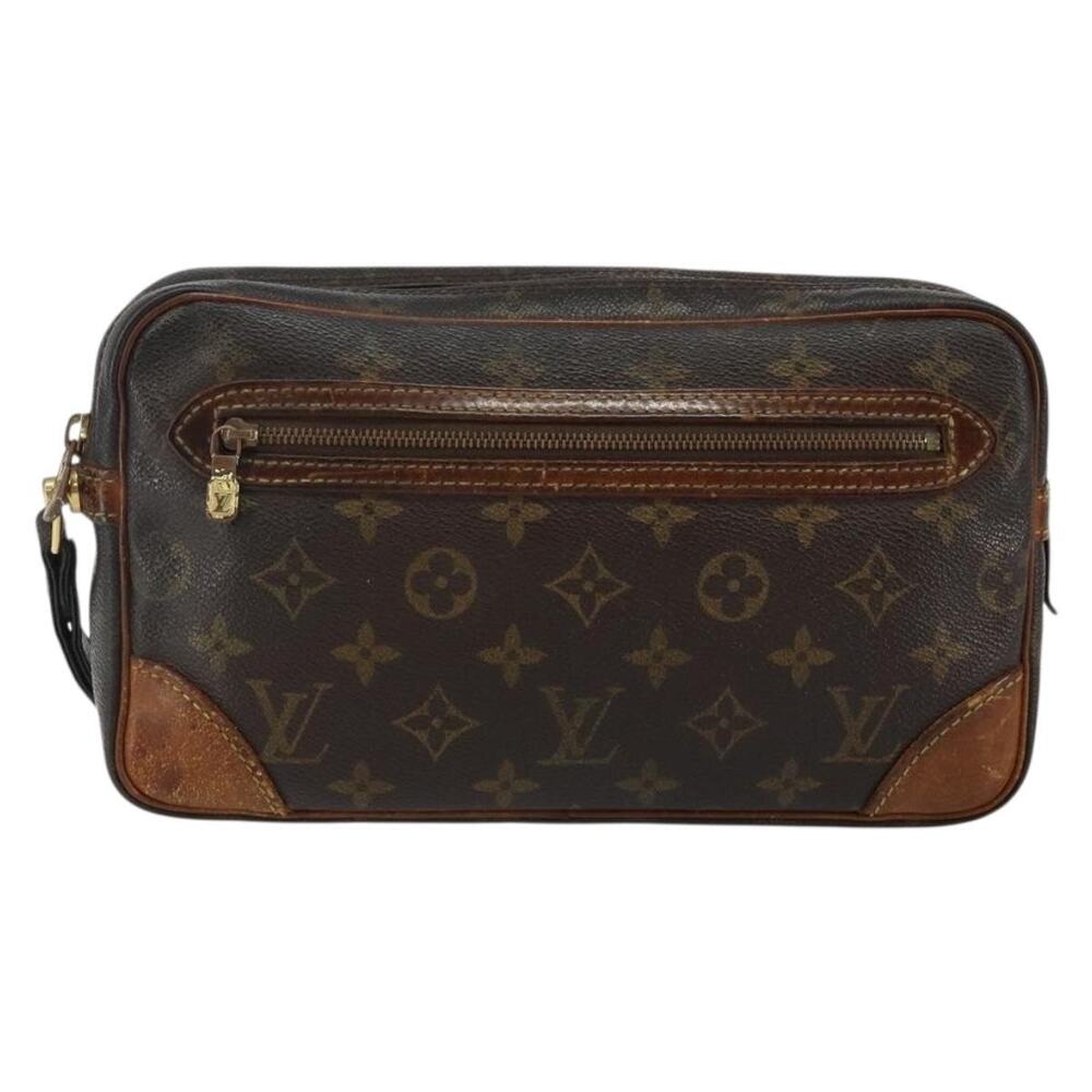 Louis Vuitton Monogram Marly Dragonne GM Clutch Bag Brown